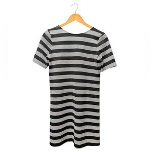 GAP Womens Black White Striped T Shirt Dress XS Short Sleeve Casual